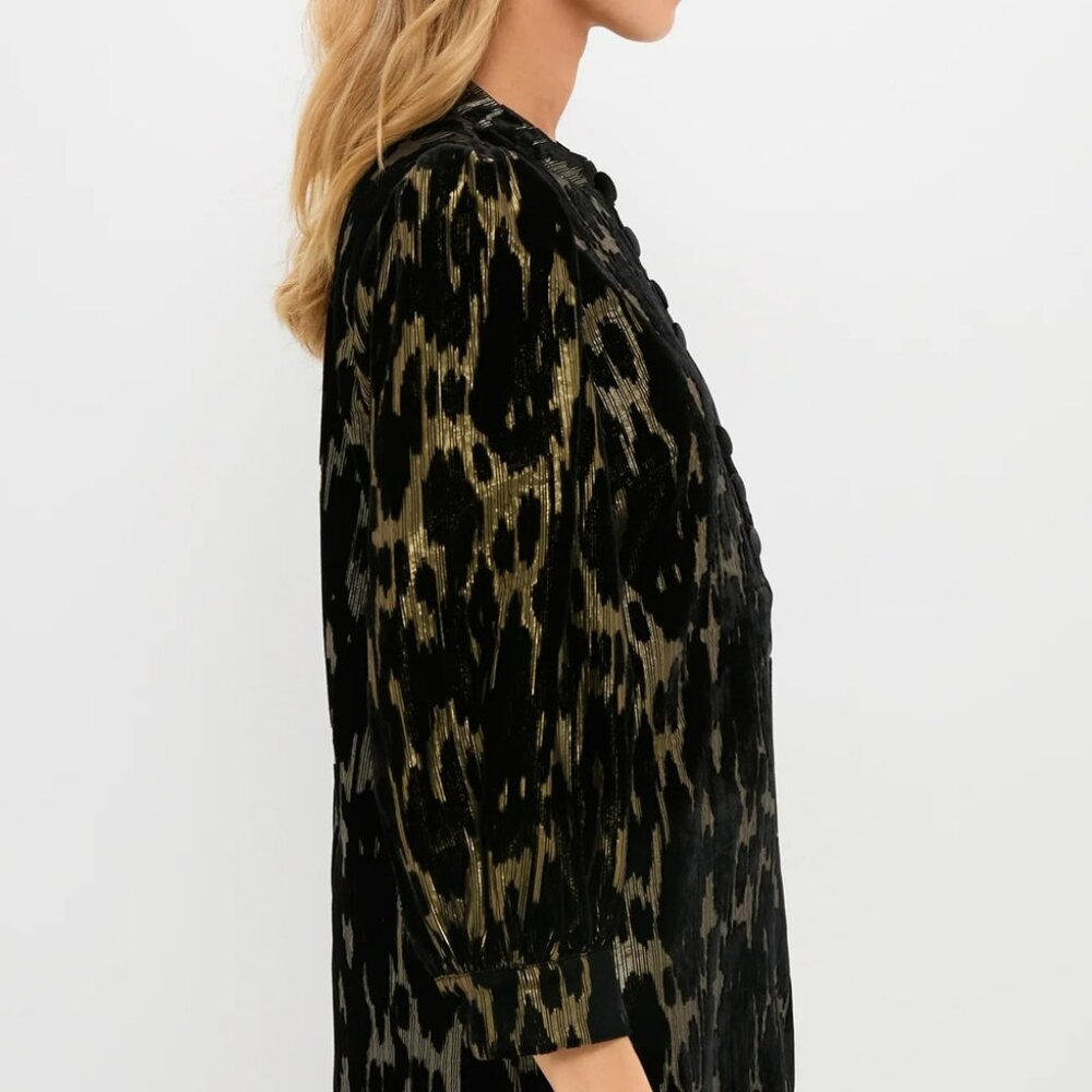 NWT Pomander Place Metallic Velvet Burnout Samantha Party Mini Dress Size Medium - Picture 9 of 10